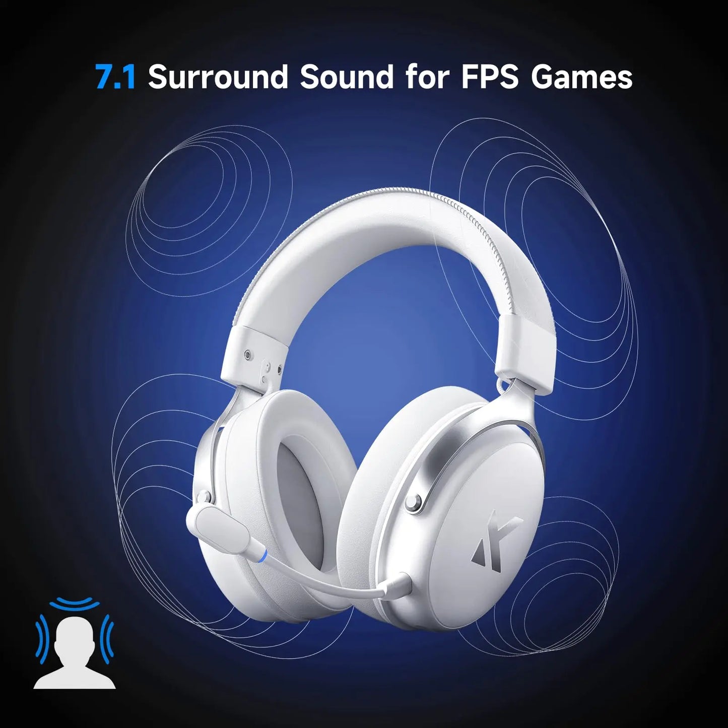 MCHOSE V9 PRO Wireless Gaming Headset 7.1 Surround Sound Bluetooth 5.4 Low Latency Gaming Headphones for PS5 PS4 PC Switch
