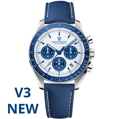PAGANI DESIGN 2026 New Saturn Men's Watches Quartz Watch For Men Light Tan Sport Chronograph AR Sapphire Crystal Wrist Watch Men