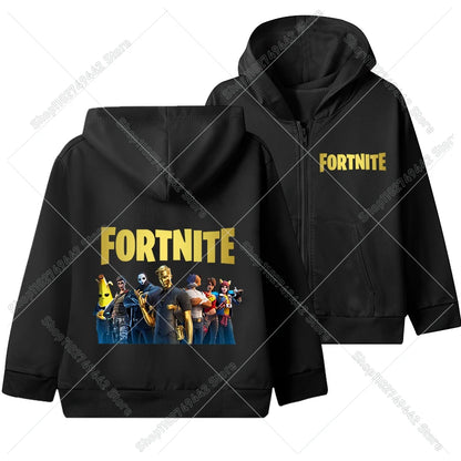 Hot Game Fortnites Zipper Hoodies Kids Hooded Jacket Children Thin Sweatshirt Autumn Long Sleeve Boy Clothing  Casual Hood Coat