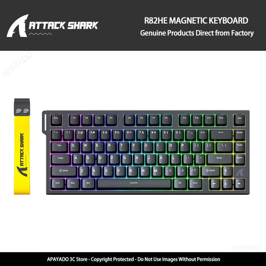 ATTACK SHARK R82HE Gaming Keyboard Magnetic 75% Wired 8000Hz Rapid Trigger ProGamer Keyboard,0.005mm RT Accuracy,0.08ms Latency
