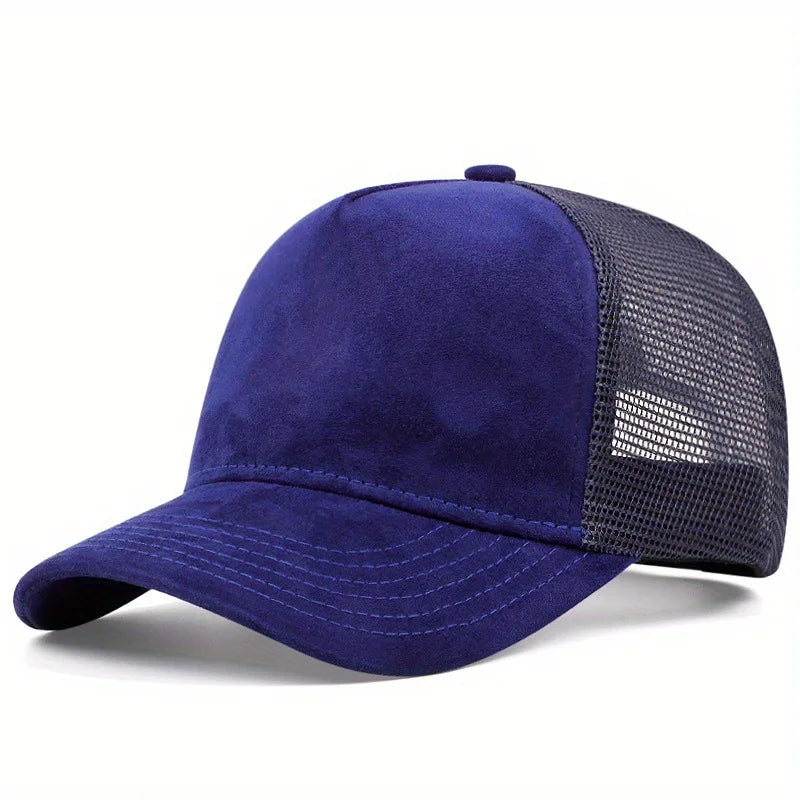 New men's and women's universal mesh suede work cap, men's baseball cap, breathable sports cap for spring and summer.