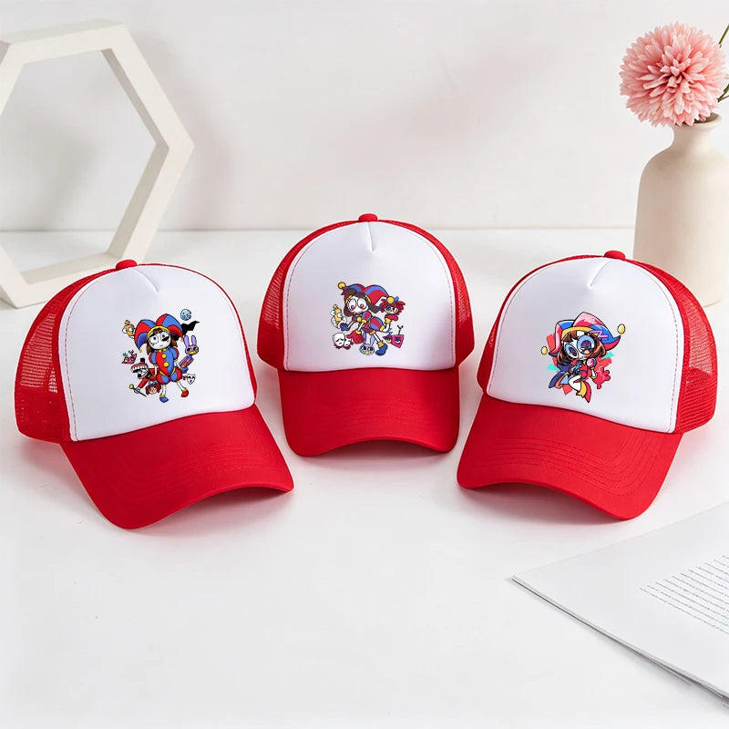 Cartoon The Amazing Digital Circus-baseballpet voor volwassenen, met anime-print, voor studenten, zomerse athleisure, verstelbaar, schattige zonnehoed, cadeau
