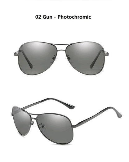 Luxury Photochromic Pilot Polarized Sunglasses Men Women Driving Chameleon Sun Glasses Change Color Day And Night UV400 Eyewear