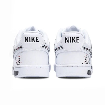 Räätälöidyt lenkkarit Nike Court Vision 1 Low, ink wash -tyyli, kiinalaistyylinen roiskevaikutus, kulutusta kestävät miesten skeittikengät