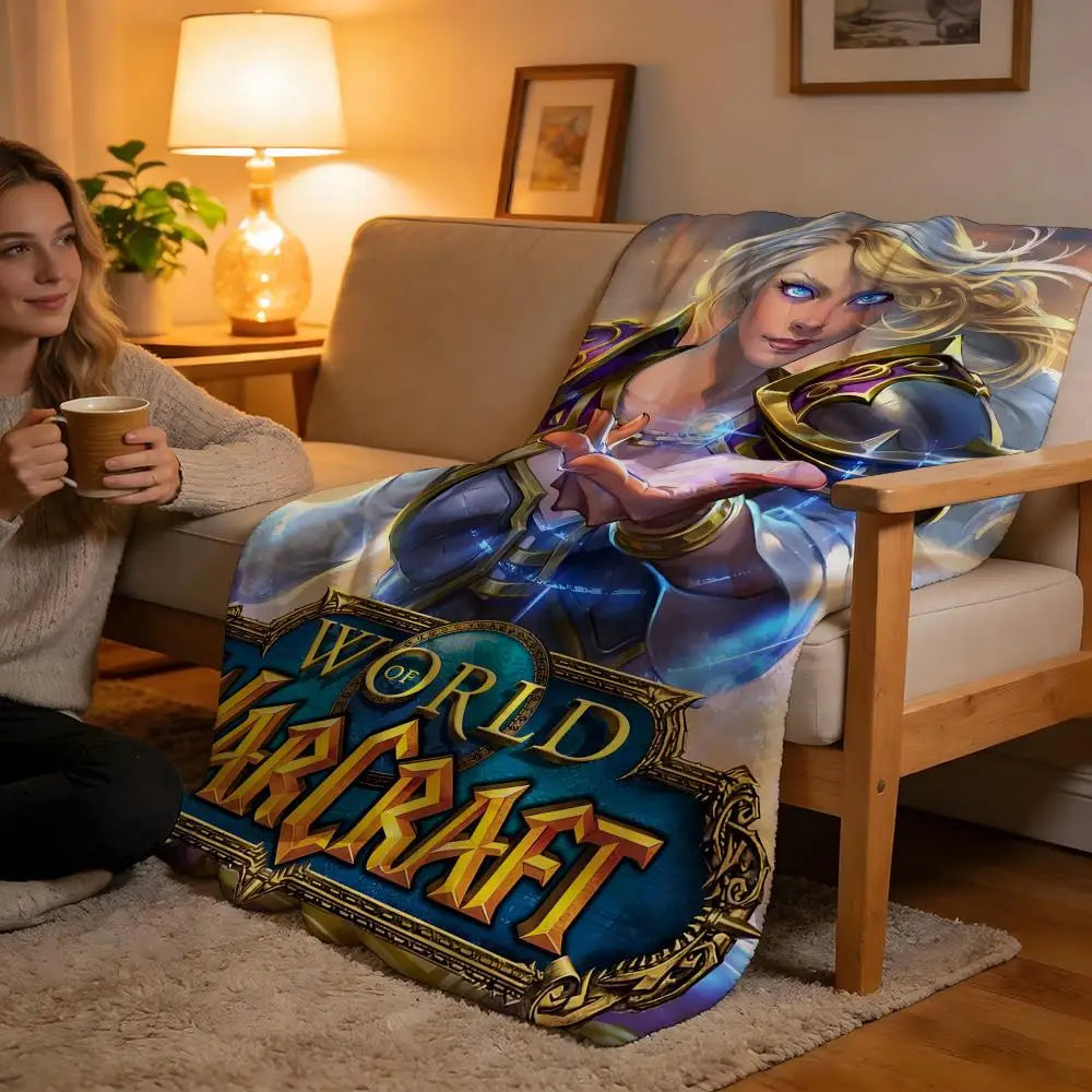 Throw High-Density Short Plush Blanket For Sofa Nap Air-Conditioned Room Soft Skin-Friendly World Of Warcraft