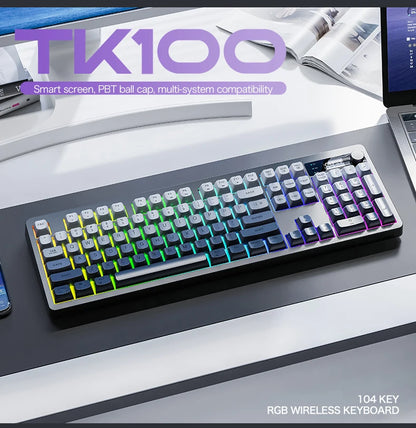 XUNFOX TK100 tastiera wireless 2.4 Bluetooth dual-mode gaming silenziosa per ufficio e notebook, universale