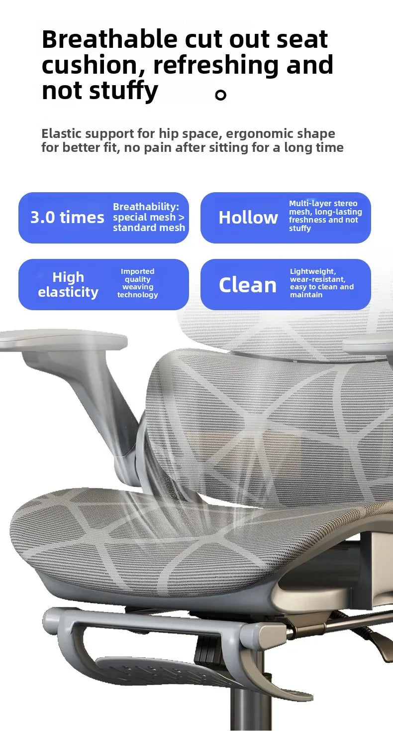 Silla gaming ergonómica de oficina para ordenador Air Titan Full Mesh con soporte lumbar de tres zonas, diseño bien ventilado e ideal para escritorio de estudiante