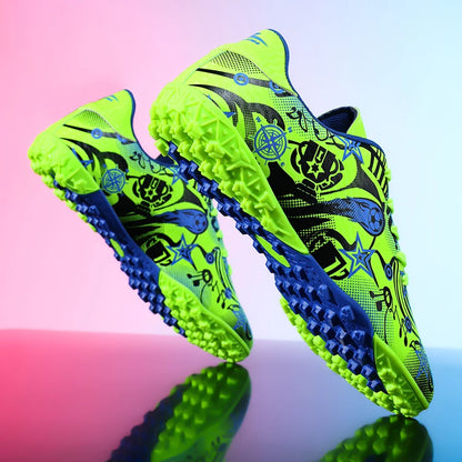 Chaussures de football pour étudiants, chaussures de sport, terrain de société, chaussures de football pour garçons, futsal, baskets rapides d'intérieur, crampons originaux pour la cheville, chaussures de football