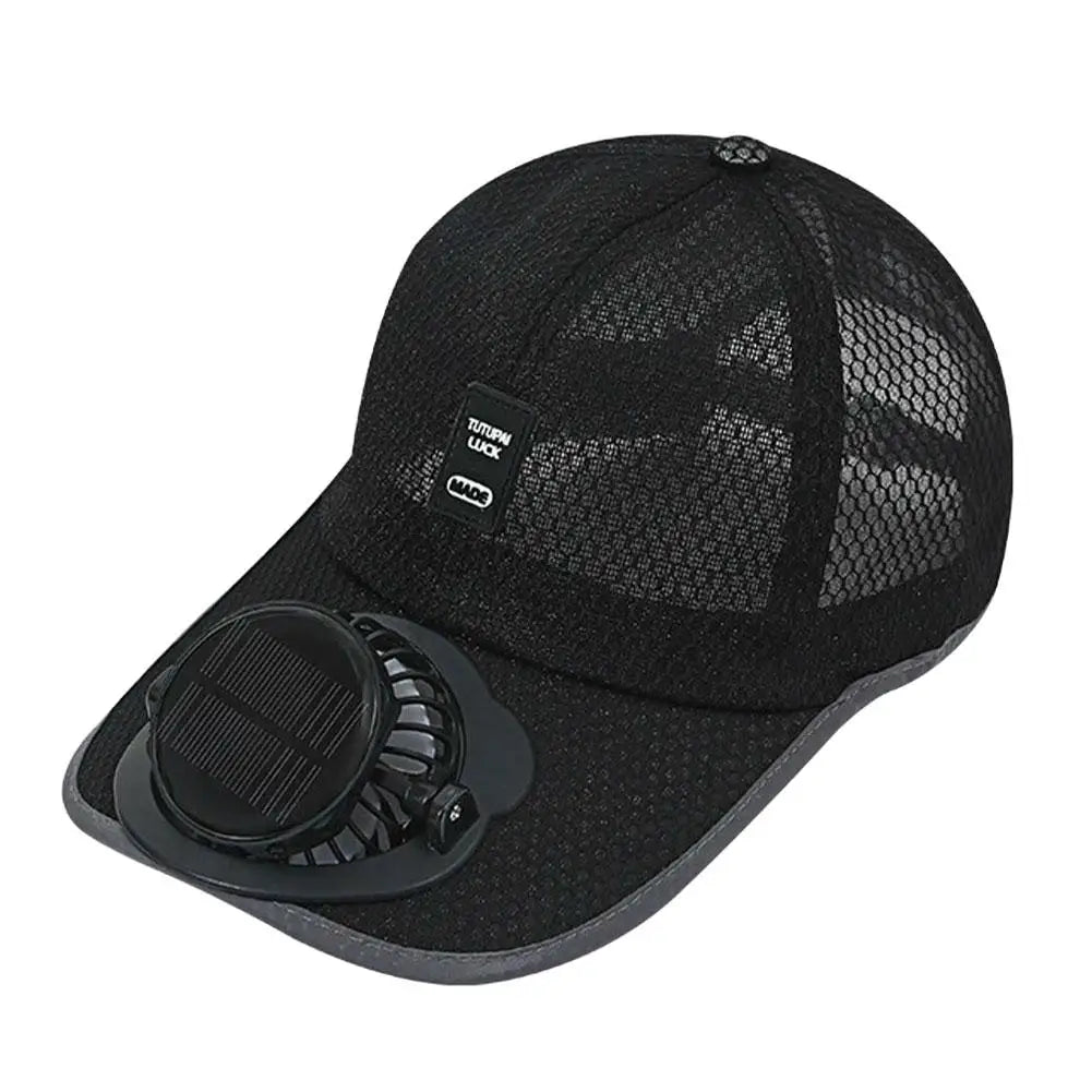 Breathable Sunhat with Solar Fan Sun Block Baseball Hat with Solar Fan USB Charging Fan Outdoor Sunhats Sunscreen Sunshade Hats