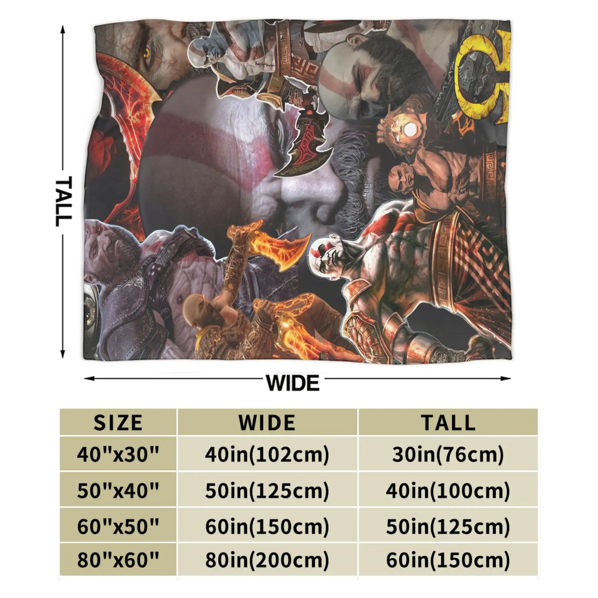 God of War Game Gamers Kratos Blanket Quality Super Soft  Throw Blanket Spring Decorative Couch Chair Sofa Bed Pattern Bedspread