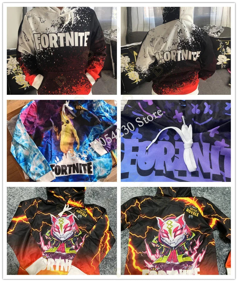 Fortnite Sweatshirt Kids Victory Royale 3D Printed Hoodies Men Women Children Game Hooded Streetwear Pullover for Birthday Gifts
