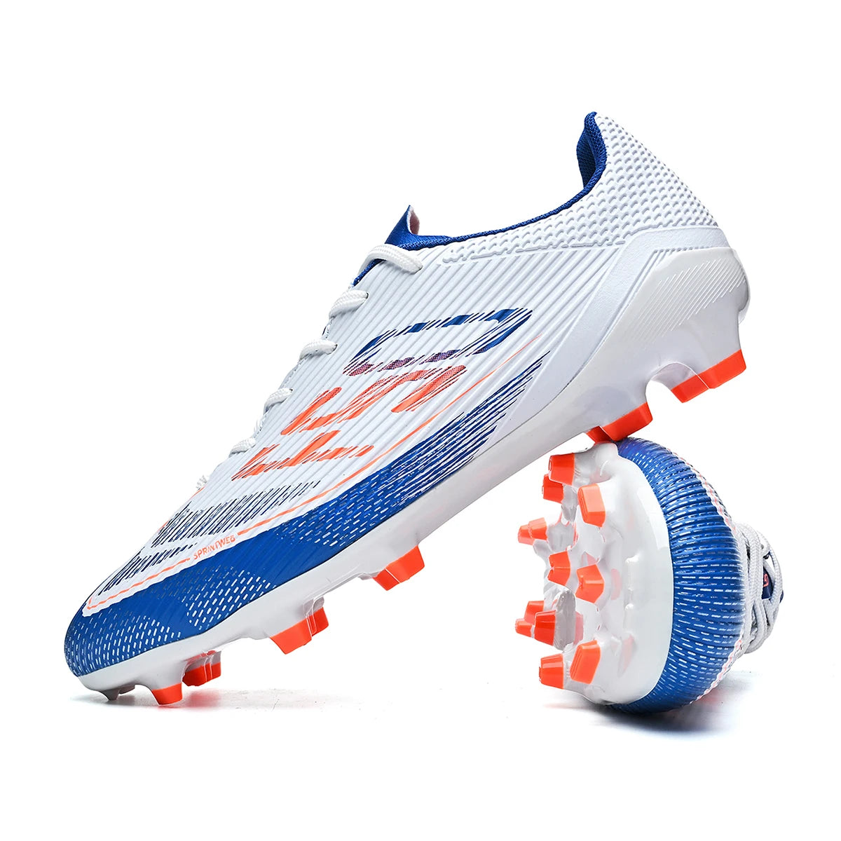 Chaussures de football respirantes pour hommes, chaussures de sport antidérapantes à longues crampons FG/AG pour l'extérieur et l'intérieur, un incontournable pour les fans