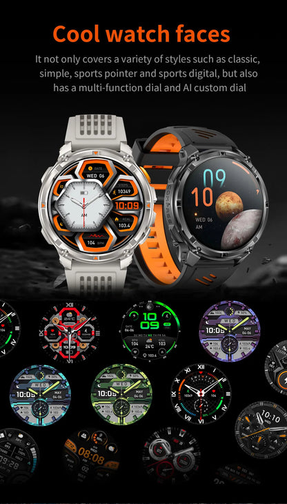 New T-REX3 Ultra 1100mAh Battery SmartWatch 10ATM Waterproof GPS Compass Flashlight 1.7" AMOLED HD Call Sports Smart Watch Men