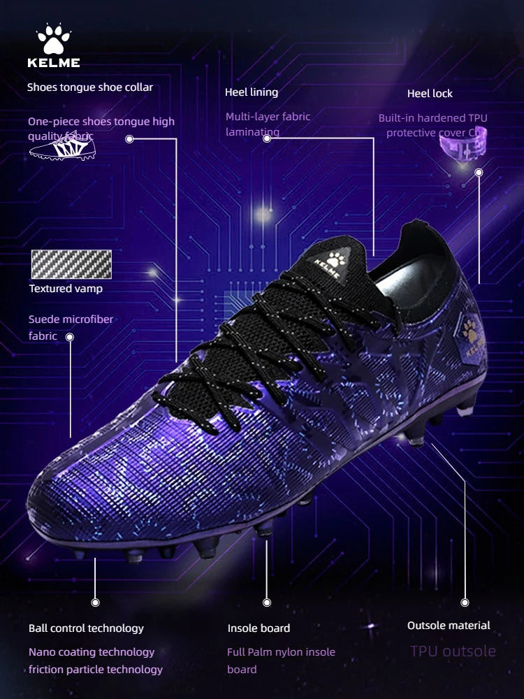 Chuteiras de futebol KELME Adulto para homem Disease Electric 3.0 com pitons curtos MG, profissionais para jogo e treino, respiráveis