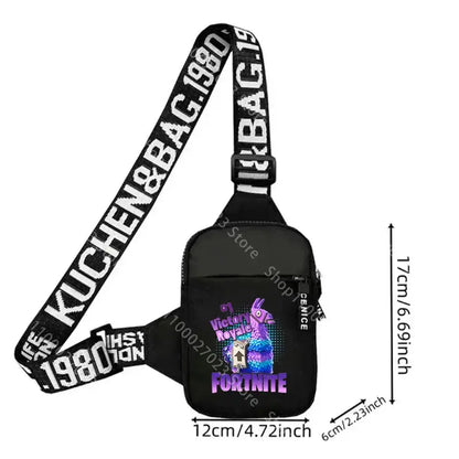 Fortnites Adult Shoulder Bag Sports Casual Lightweight Mini Phone Bags Cartoon Game Figure Printed Men Crossbody Chest Pack Gift