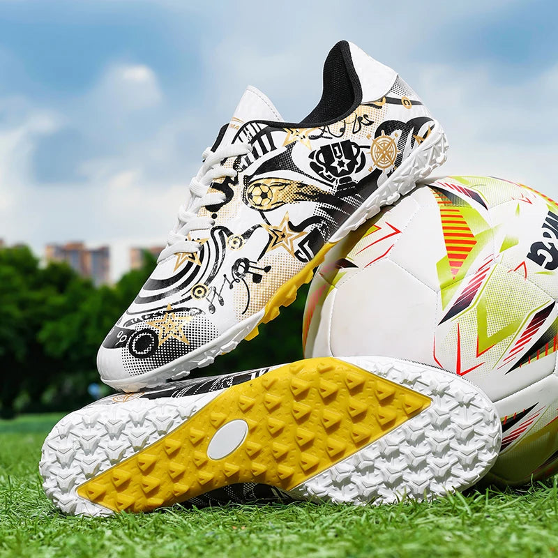 Chaussures de football pour étudiants, chaussures de sport, terrain de société, chaussures de football pour garçons, futsal, baskets rapides d'intérieur, crampons originaux pour la cheville, chaussures de football