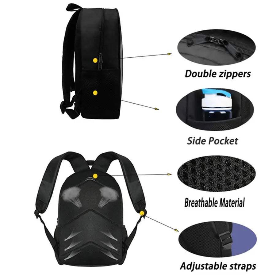 2Pcs Kids School Bag Set FORTNITE Cartoon, Lightweight & Durable Backpack and Pencil Bag with Front Pocket, Boys & Girls 5-10