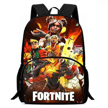 Mochilas Infantis de Design Gaming F-FortniteS com Lancheira e Estojo, Mochilas Escolares de Grande Capacidade para Meninos e Meninas, Melhor Presente