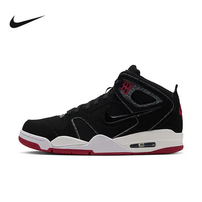 Nike Authentic AIR FLIGHT FALCON 397204‑061, chaussures de basketball mi-hautes pour hommes, noir, blanc, rouge, baskets rétro.