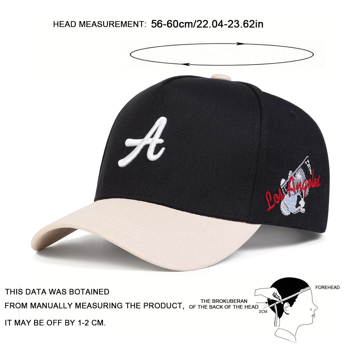 Unisex A Letter Side Los Angeles Embroidery Baseball Caps Spring Autumn Outdoor Adjustable Casual Hats Sunscreen Hat Sports Cap