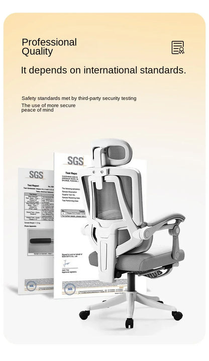 Cadeira de Escritório Ergonómica em Malha com Apoio Lombar, Cadeira de Secretária de Encosto Alto para Adultos, Cadeira de Trabalho Confortável para Longas Horas