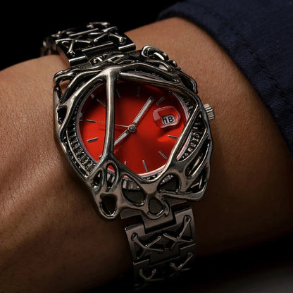 Fashion Y2K Antique Alabaster Quartz Watch Men Retro Black Strap Red Medieval Old Unique Creative Men Watches Luminous AAA Clock