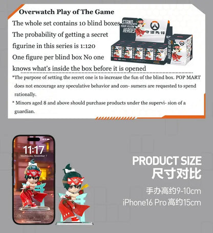 POP MART Overwatch Play of The Game Series Caixa Surpresa Mystery Box Brinquedos Kawaii Ornamentos Figuras Decoração de Casa Bonecas Modelo de Secretária