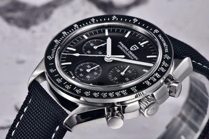 PAGANI DESIGN 2026 New Saturn Men's Watches Quartz Watch For Men Light Tan Sport Chronograph AR Sapphire Crystal Wrist Watch Men
