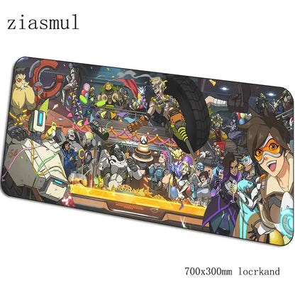 Overwatch podloga za miš za gamere, prekrasna gaming podloga za miš 70x30cm za PC, prijenosno računalo i radni stol, padmouse za igre, estetska gamerska podloga, gamepad