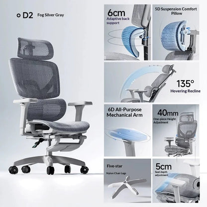 Cadeira de escritório em malha ergonómica, executiva, para computador e gaming, mobiliário moderno, giratória, com rodas e ajustável, Silla Gaming, cadeira ergonómica