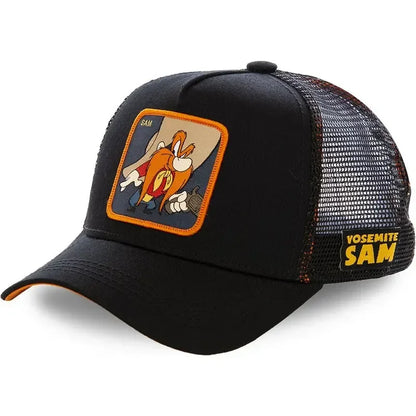 Hot Sale Unisex Anime Cartoon Cap High Quality Embroidered Patch Draw Baseball Cap Male Female Trucker Hat Mesh Hats Sun Hat