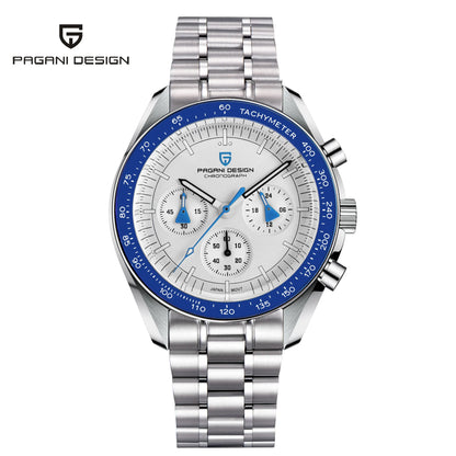 PAGANI DESIGN 2026 New Saturn Men's Watches Quartz Watch For Men Light Tan Sport Chronograph AR Sapphire Crystal Wrist Watch Men