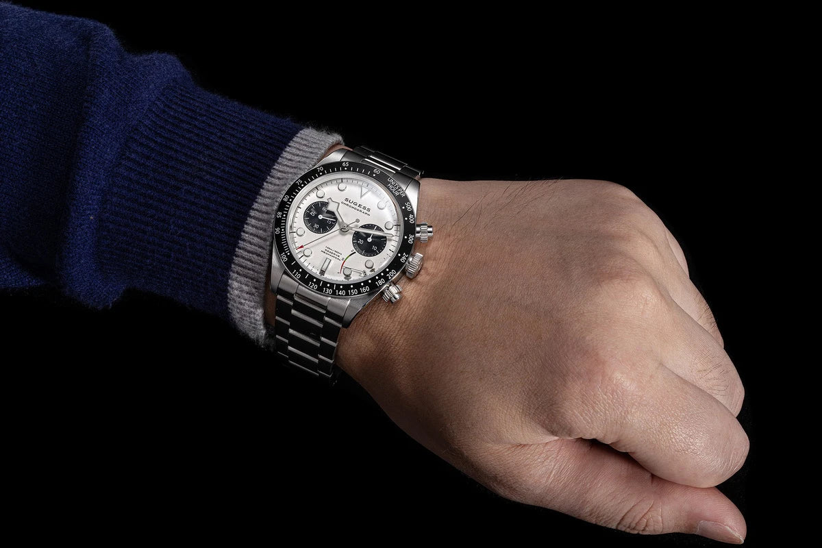 Sugess Chronograph Men Watch Original ST1907 Swanneck Pilot Mechanical Wristwatches Domed Sapphire Crystal Dopamine S457 2025new