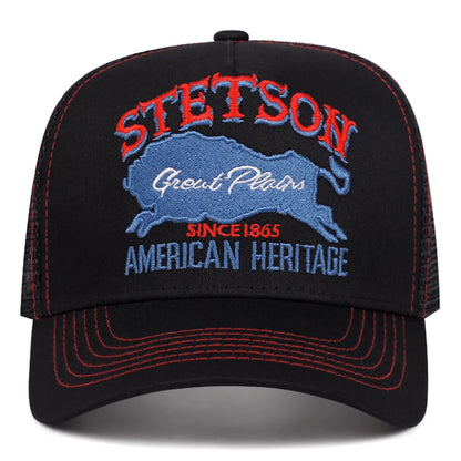 Εξατομικευμένο καπέλο «New Truck» STETSON με κόκκινη αρκούδα, από αναπνεύσιμο πλέγμα, καπέλο Street Hip Hop, για καθημερινή casual χρήση, καπέλο μπέιζμπολ με αντηλιακή προστασία