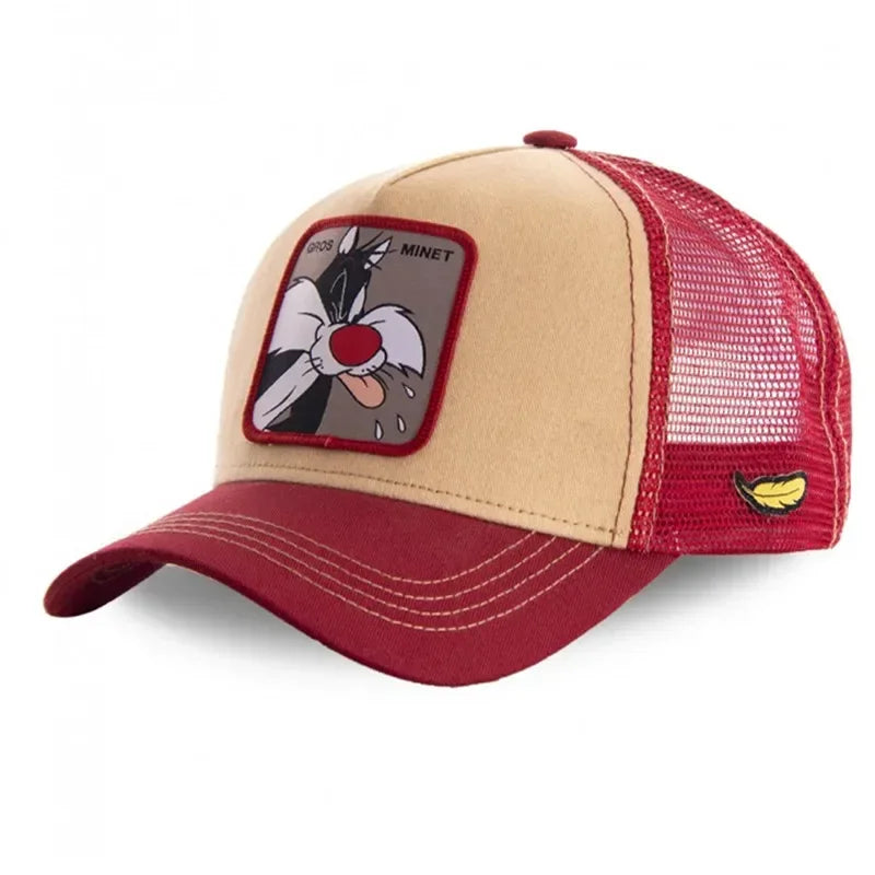 Hot Sale Unisex Anime Cartoon Cap High Quality Embroidered Patch Draw Baseball Cap Male Female Trucker Hat Mesh Hats Sun Hat