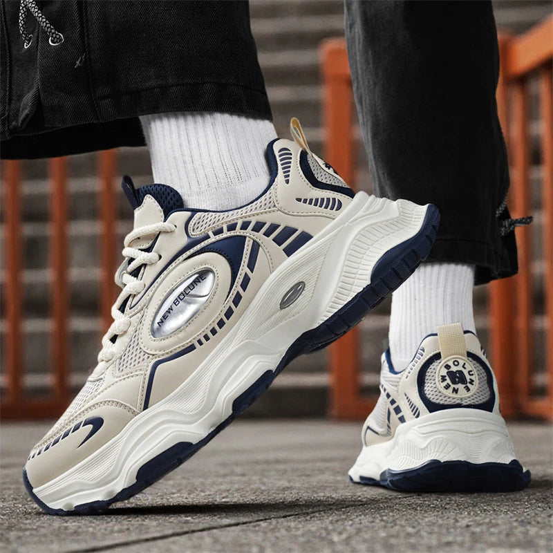 Herren-Sportschuhe – Neu, aus Mesh, atmungsaktiv, mit dicker Sohle, höhenverstellend, strapazierfähig, für den täglichen Weg zur Arbeit, vielseitig einsetzbare Freizeit-Sneaker
