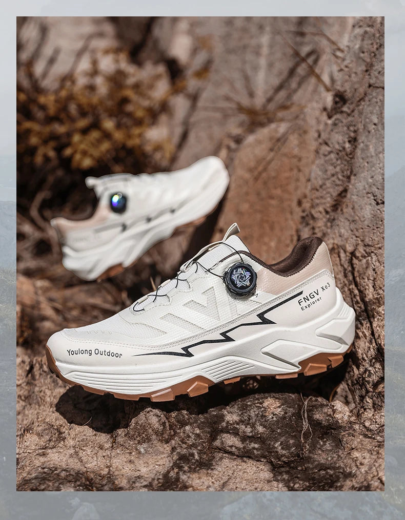 Scarpe da trekking traspiranti da uomo — Fibbia girevole, suola antiscivolo