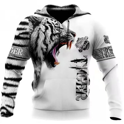 Módne jarné a jesenné mikiny s kapucňou pre mužov s motívom vlka, 3D potlač po celej ploche, unisex pulóver, ležérna bunda, streetwearový kabát, veľkosť 4XL