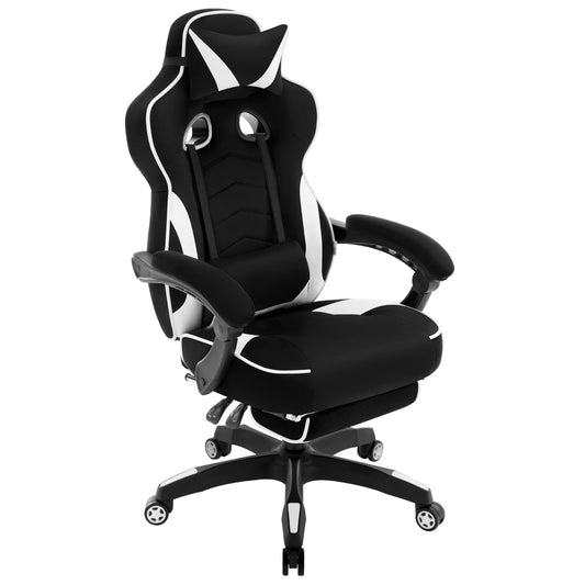 WOLTU Racing Gaming Chair Ergonomic Office Chair with Footrest, Adjustable Reclining Gamer Chair, Swivel Computer Desk Chair with Headrest & Lumbar Support