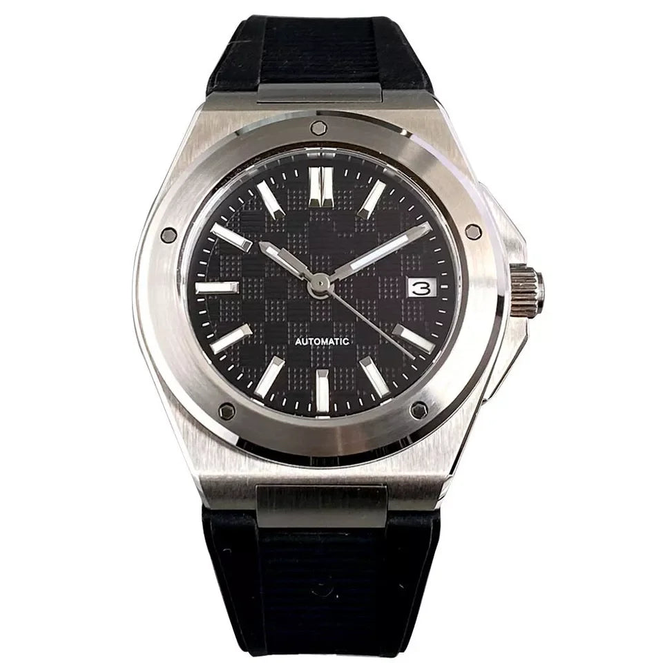Reloj mecánico automático Tandorio New Black Luxury Business Engineer Style para hombre, cristal de zafiro, resistente al agua 100m, NH35A