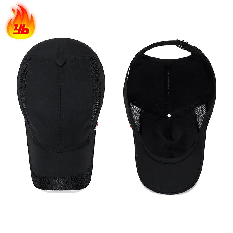 Summer Breathable Mesh Quick-Drying Hat Outdoor Sports Sun Hat Red Leather Label Sun Protection Sun Hat