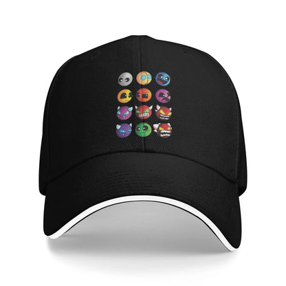 Geometry Game Dash Baseball Cap Casual Unblocked Level Sandwich Hat for Men Women Breathable Headwear Activities