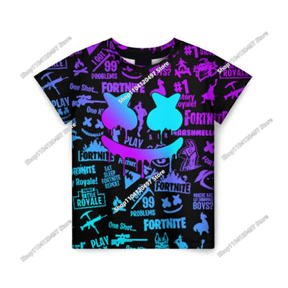 Halloween Peely 3D majica za dječake i djevojčice, božićna Fortnite majica, Battle Royale streetwear za djecu, Victory Game muška majica, odjeća