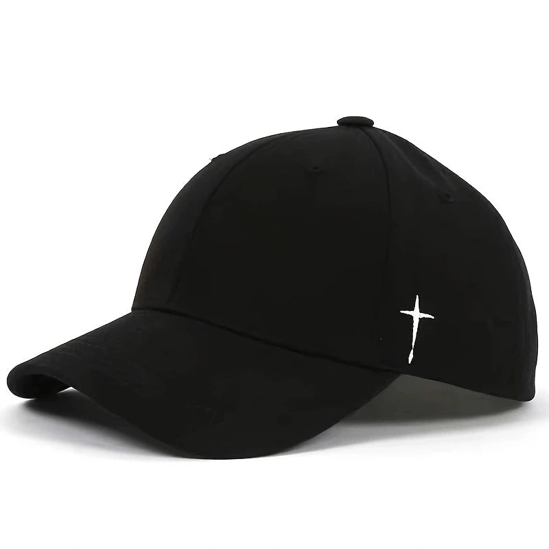 Unisex Cross Embroidery Snapback Baseball Caps Spring and Autumn Outdoor Adjustable Casual Hats Sunscreen Hat