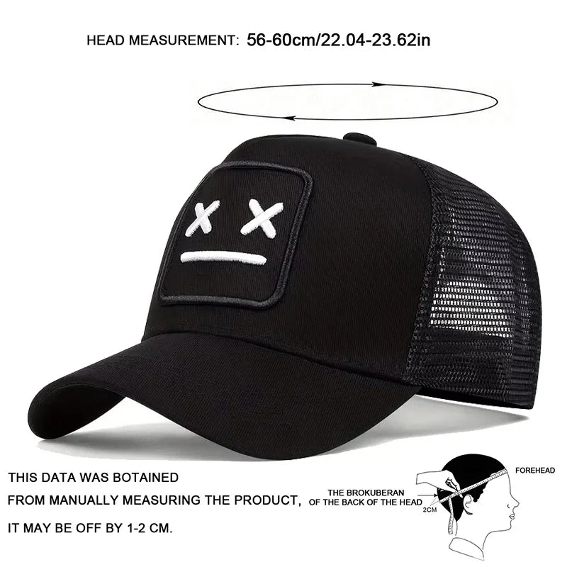 Unisex XX Embroidery Baseball Net Caps Adjustable Casual Hats Spring and Summer Outdoor Sunscreen Hat