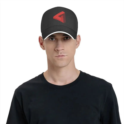 New Escher Toy Bricks - Red Cap Fashion Casual Baseball Caps Adjustable Hat Summer Unisex Baseball Hats Customizable Polychromat