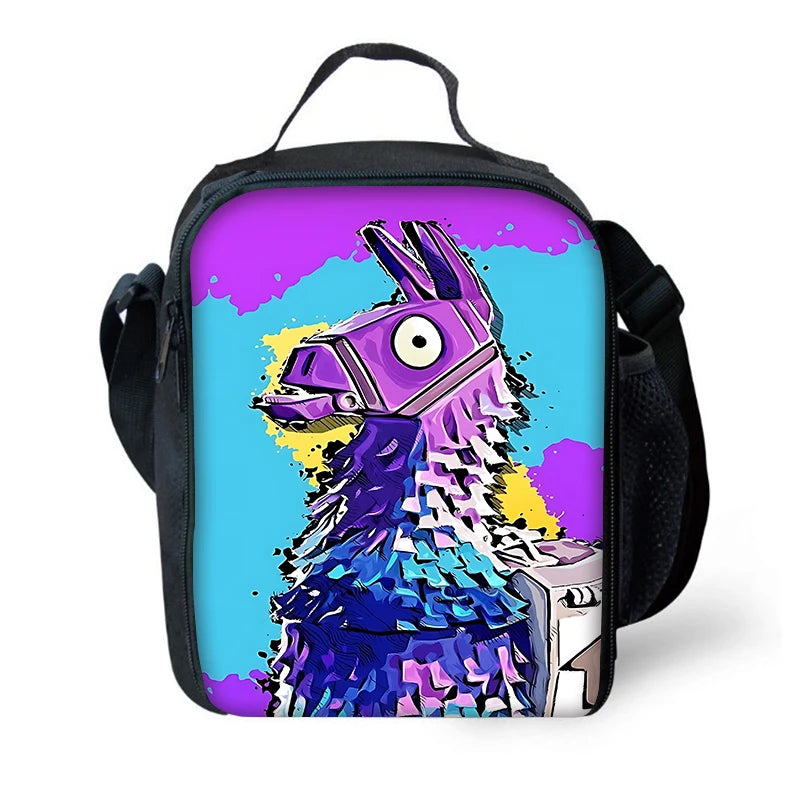 Hot Game Kinder-Isoliertasche groß F-FortniteS, geräumige wiederverwendbare Thermo-Kühltasche/Lunchbox für Jungen, Mädchen, Schüler, Outdoor und Picknick