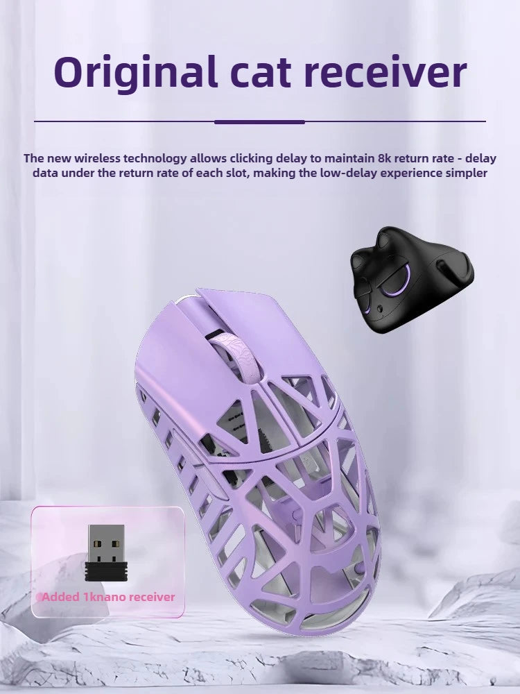 Wlmouse Mini Pro professionell mus i lätt magnesiumlegering, trådlös gamingmus med tre lägen, 8K polling rate, PAW3950, DPI30000