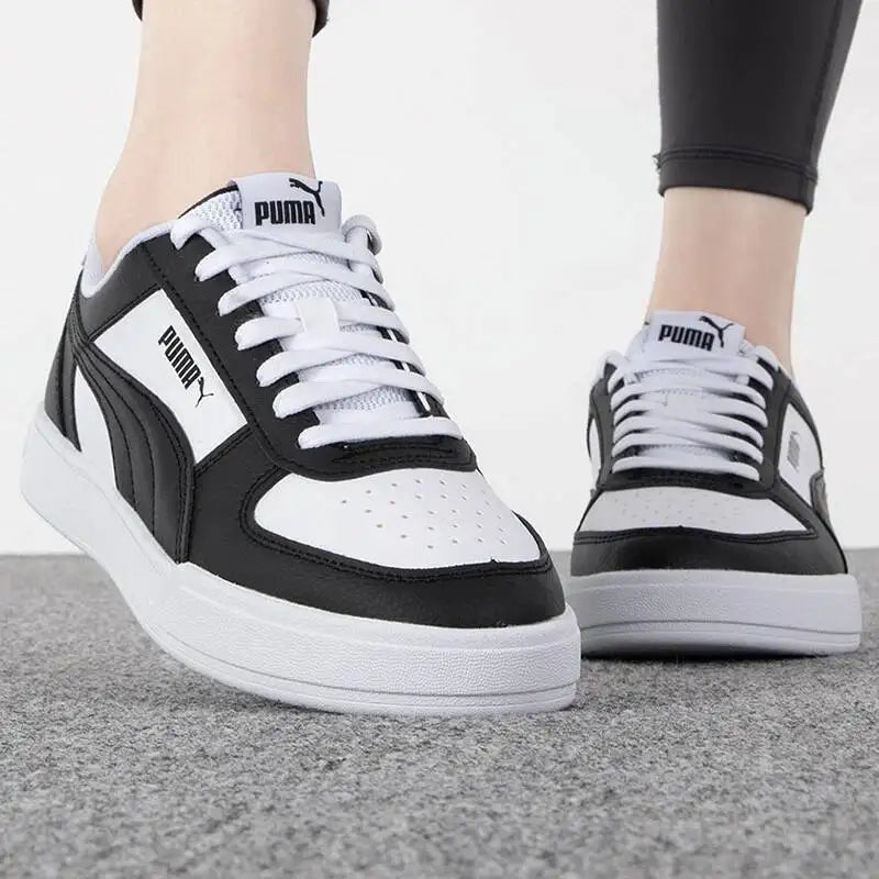 Nouvelles chaussures décontractées unisexes PUMA 2026, noir et blanc, 380810-45, semelle extérieure en caoutchouc, baskets en cuir synthétique