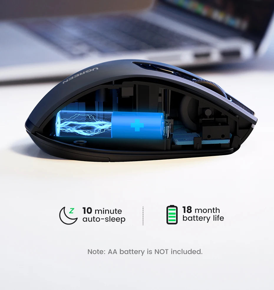 UGREEN Mouse Wireless Ergonomic Mouse 2.4GHz 4000 DPI Silent 6 Buttons For MacBook Tablet Laptop PC Mute Mice Quiet 2.4G Mouse